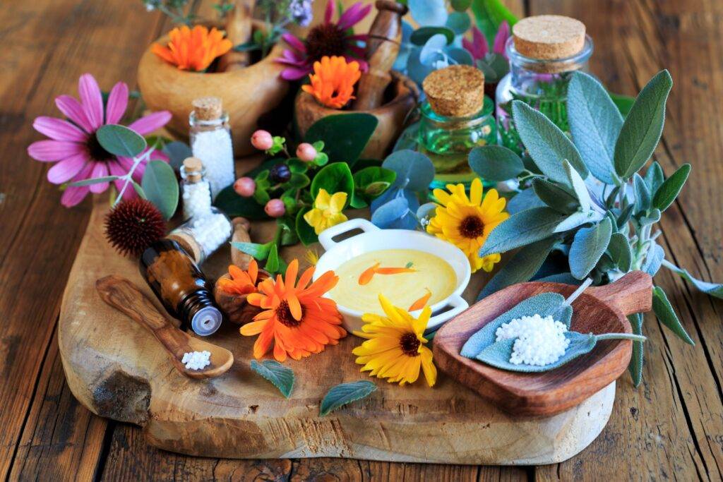 Alternative Medizin und Blumen