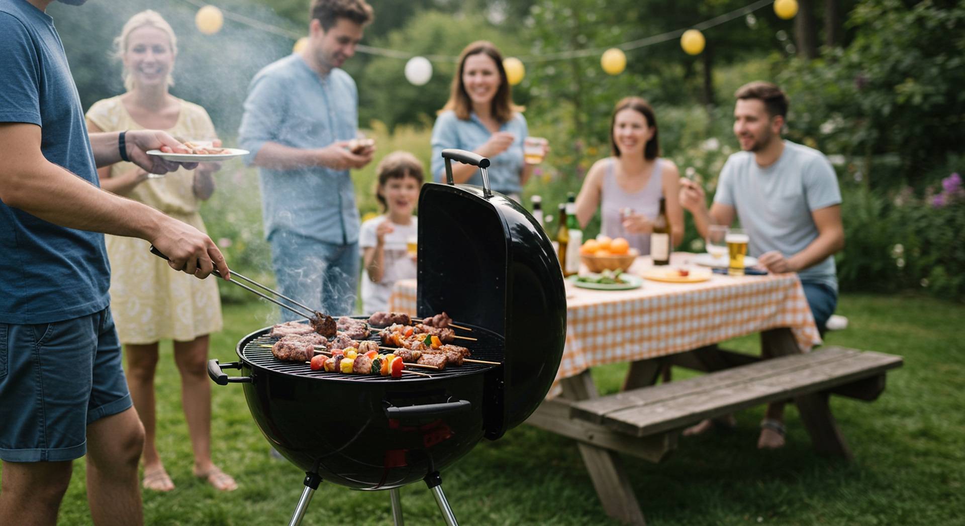 Gesellige Gartenparty mit Grillstation | Event Zelt