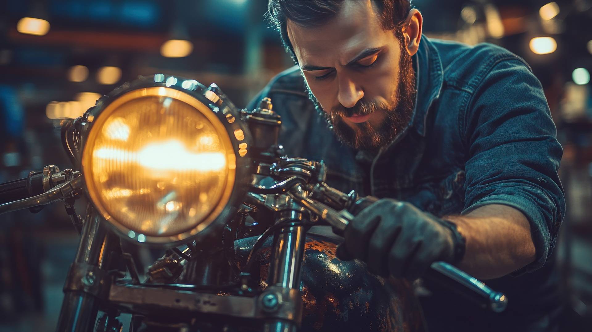 Mechaniker überprüft Motorrad in Werkstatt | Yamaha MT-09 Zubehör